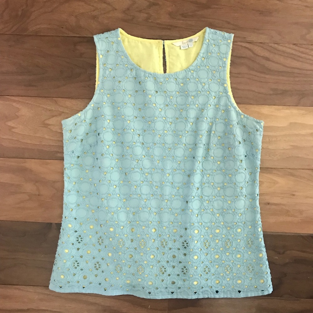 Blue/Yellow Boden eyelet top - Sz 8